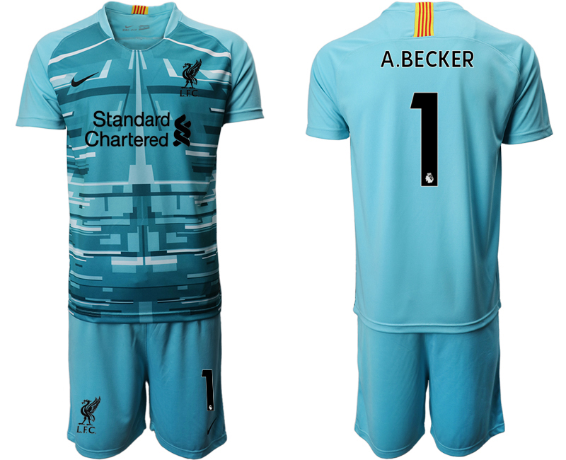 Men 2020-2021 club Liverpool goalkeeper blue #1 Soccer Jerseys